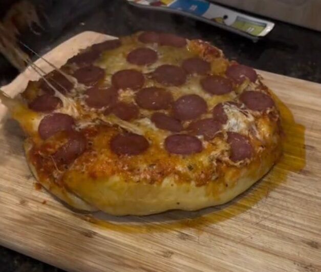 Homemade Upside Down Cast Iron Pizza